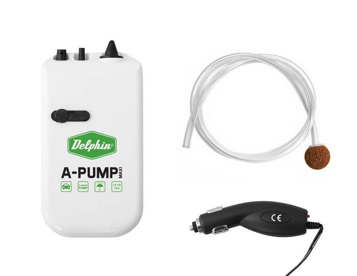 Delphin A-Pump maxi bomba de oxígeno 12V bomba de conexión de coche para cubo de pesca de cebo