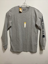 NEW Small Carhartt Men K231 Workwear Long Sleeve Graphic Logo TShirt Loose Fit