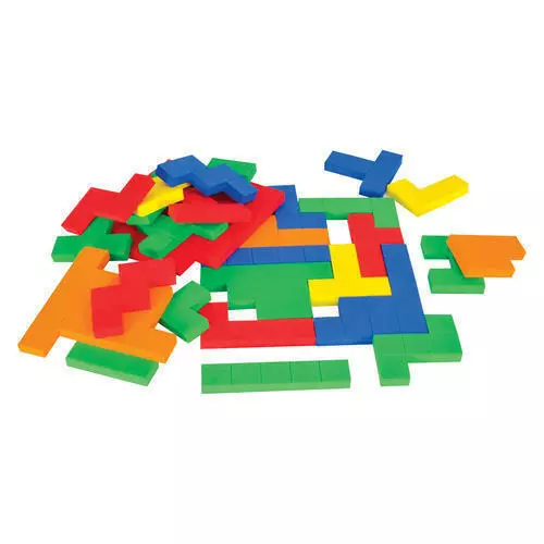 Pentominoes Plastic 12p 1 set 5 Colours Maths Teacher Resource Learning Kids - Picture 1 of 2