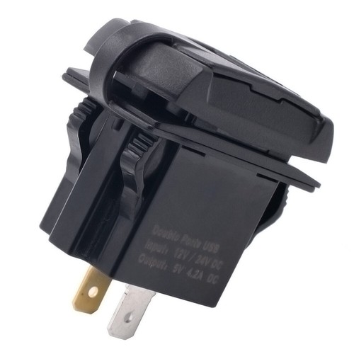 12-24V Motorcycle Car Boat USB Power Socket Plug Outlet with Voltmeter (Blue) - 第 3/12 張圖片