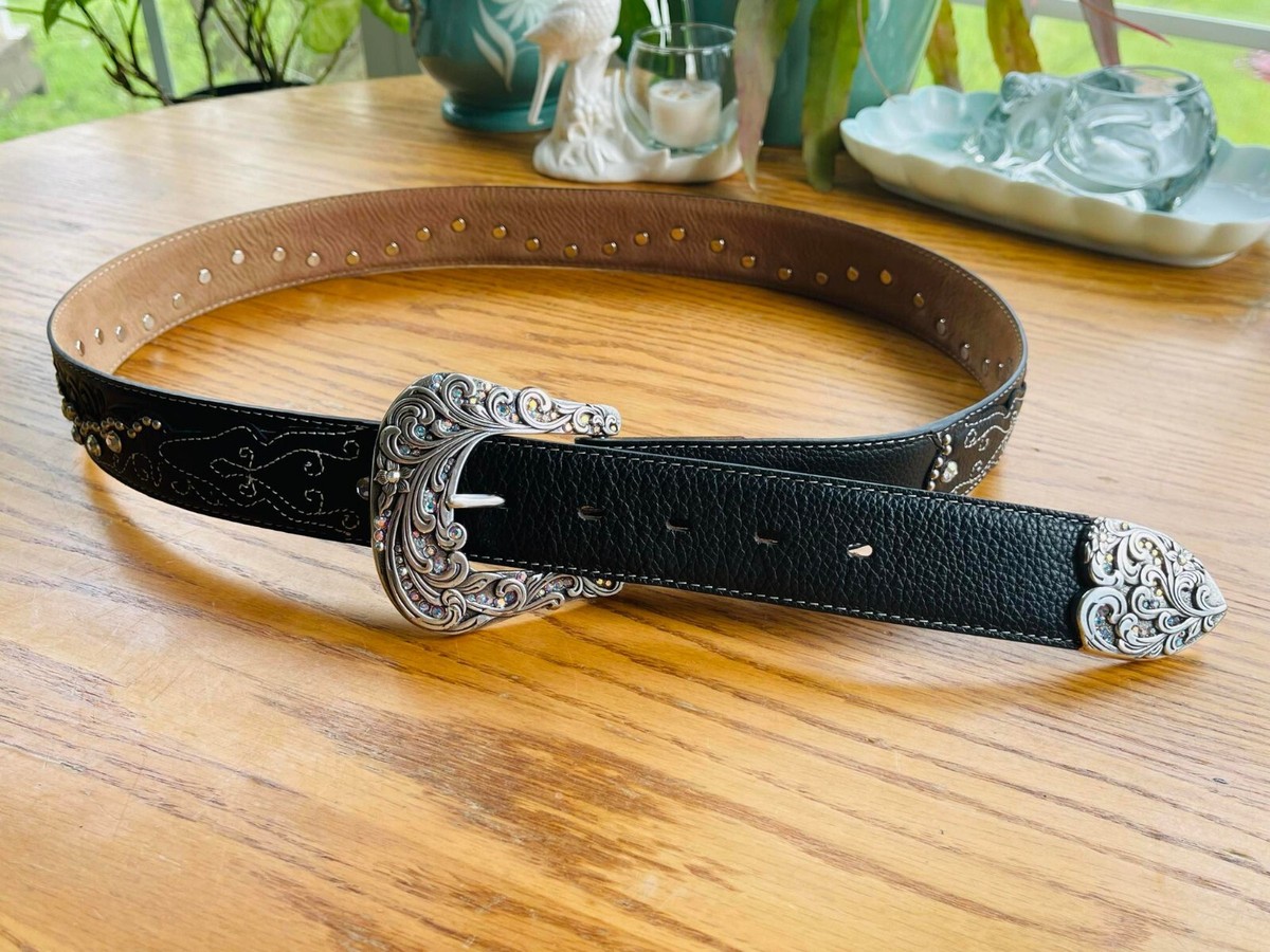 Tony Lama Kaitlyn Crystal Leather Belt Women