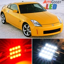 9 x Premium Red LED Lights Interior Package Kit for Nissan 350Z 2003-2008