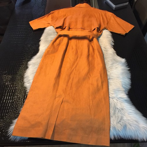 Vestido midi vintage Ann Tian para Kenar 2 para mujer de lino con cinturón talla 10 - Imagen 4 de 10