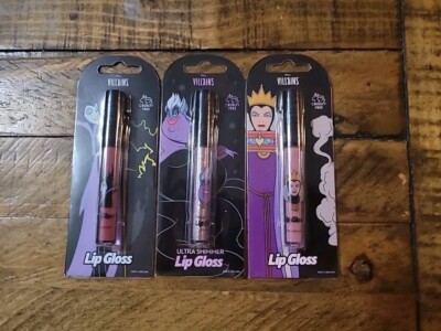 Disney VILLAINS Lot Of 3! Maleficent, Ursula, And Evil Queen! NEW  Lip GLOSS