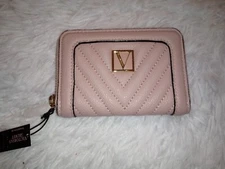 NWT Victoria’ Secret Logo Small Wallet Light Pink BlushQuilted
