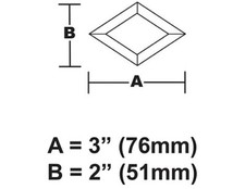 2"x 3" Clear Diamond Glass Bevel 10Pack