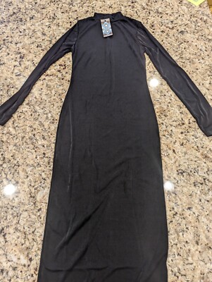 Boohoo Women's High Neck Bodycon Midaxi Dress Black size US 4 | eBay