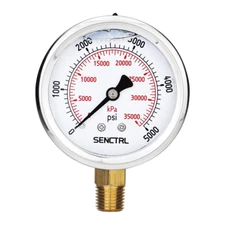 5000 Psi Glycerin Liquid Filled Hydraulic High Pressure Gauge 2.5 Dial Size 1