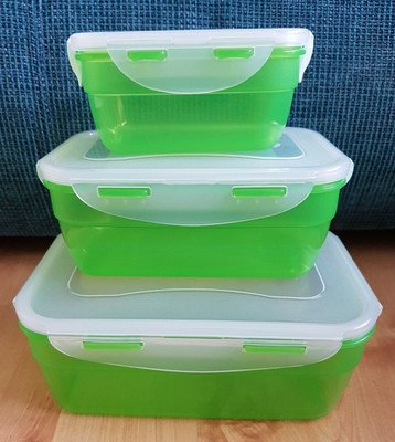 Lock&Lock 3er Dosen-Set Limette - 550 ml + 1,2l + 2,1 - Frischhaltebehälter