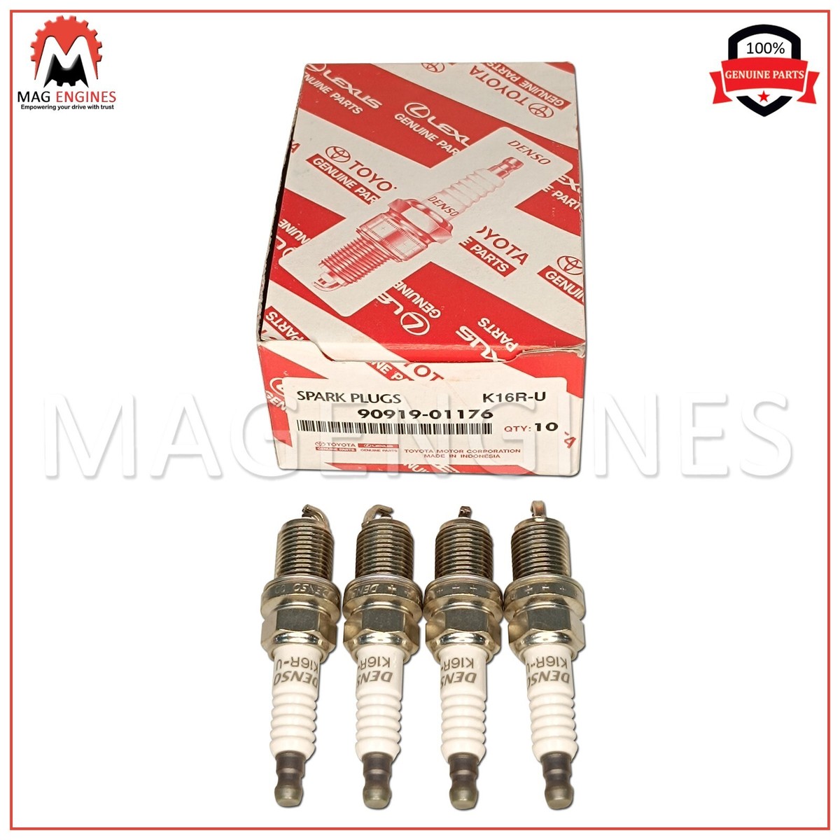 90919-01176 x4 GENUINE OEM SPARK PLUG SET 1NZ-FE FOR COROLLA YARIS