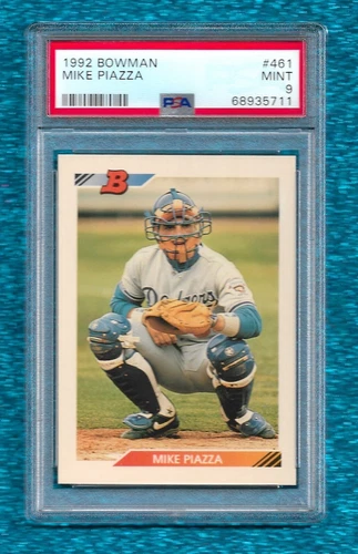 1992 BOWMAN #461 MIKE PIAZZA PSA 9 MINT ROOKIE RC HOF DODGERS METS