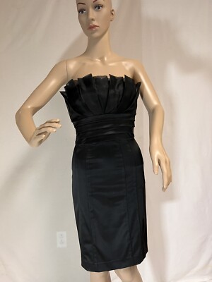 Bebe, Strapless Pencil Black Dress With Ruffles On Chest, Size XS | eBay Bebe, Strapless Pencil Black Dress With Ruffles On Chest, Size XS | eBay