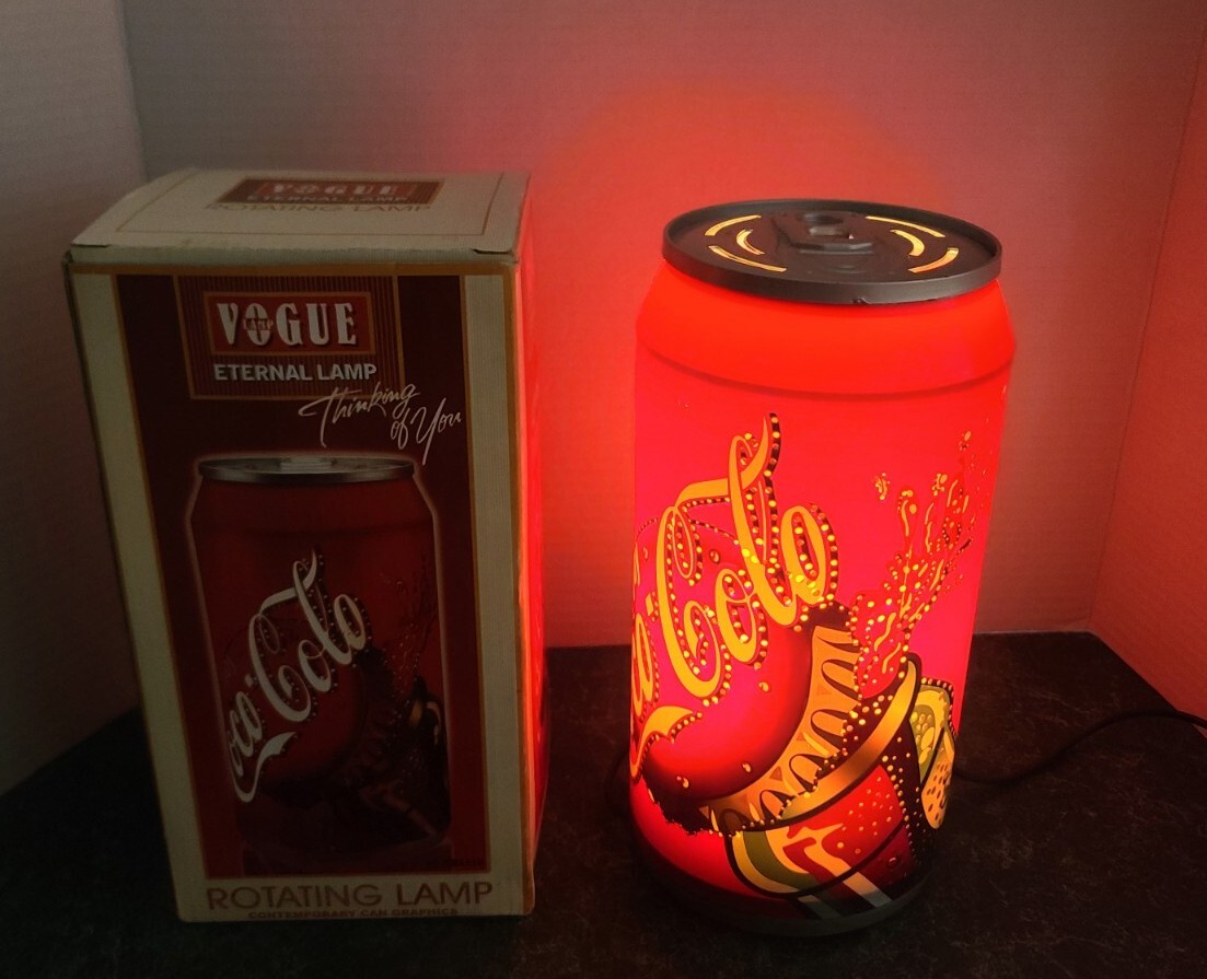 Vintage Vogue Eternal Coca Cola Coke Can Rotating Light Table Lamp