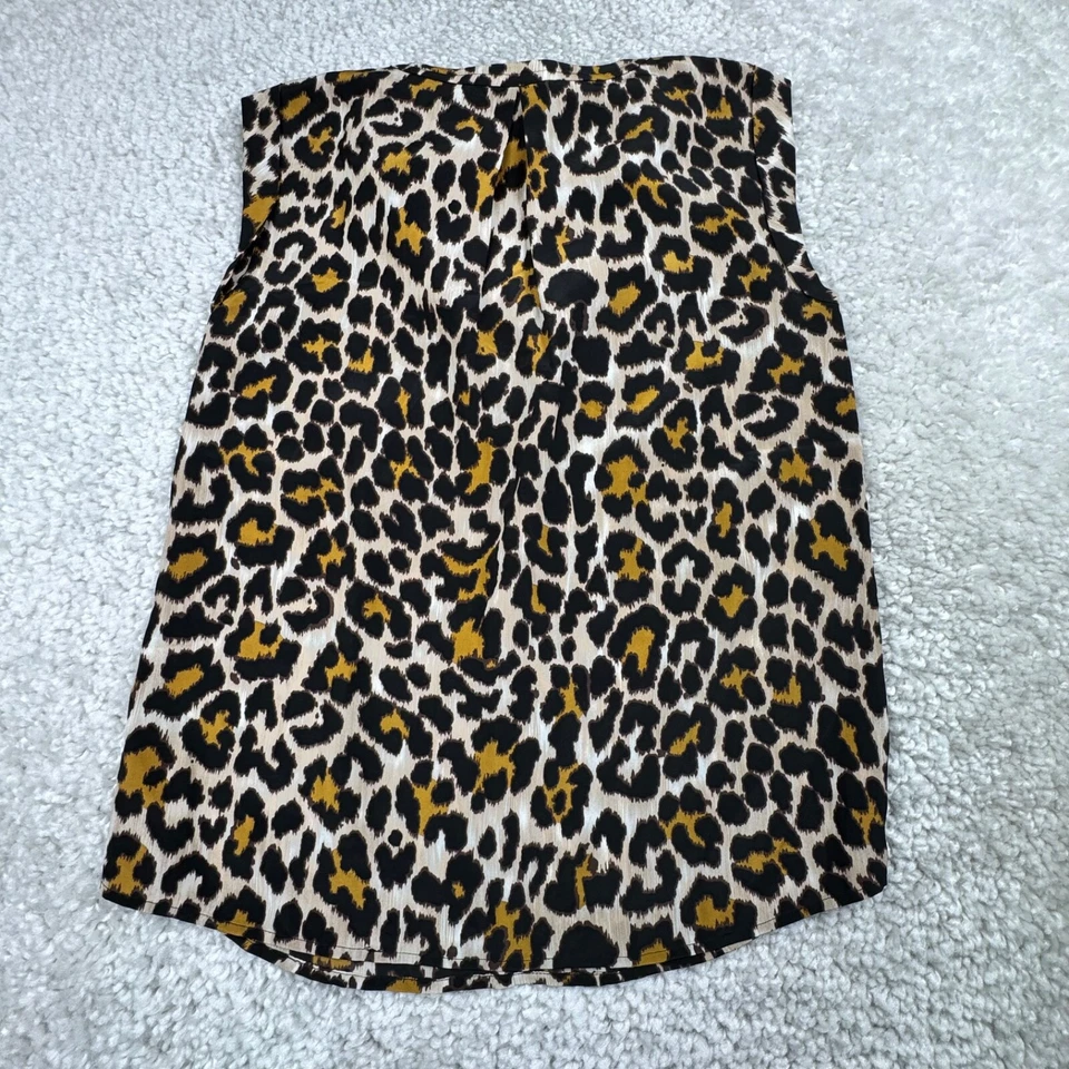 J. Camisa de seda con estampado de leopardo Crew para mujer XS Foto 2 de 4
