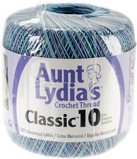 Aunt Lydia's Classic Crochet Thread Size 10-Ocean Pack of 3 