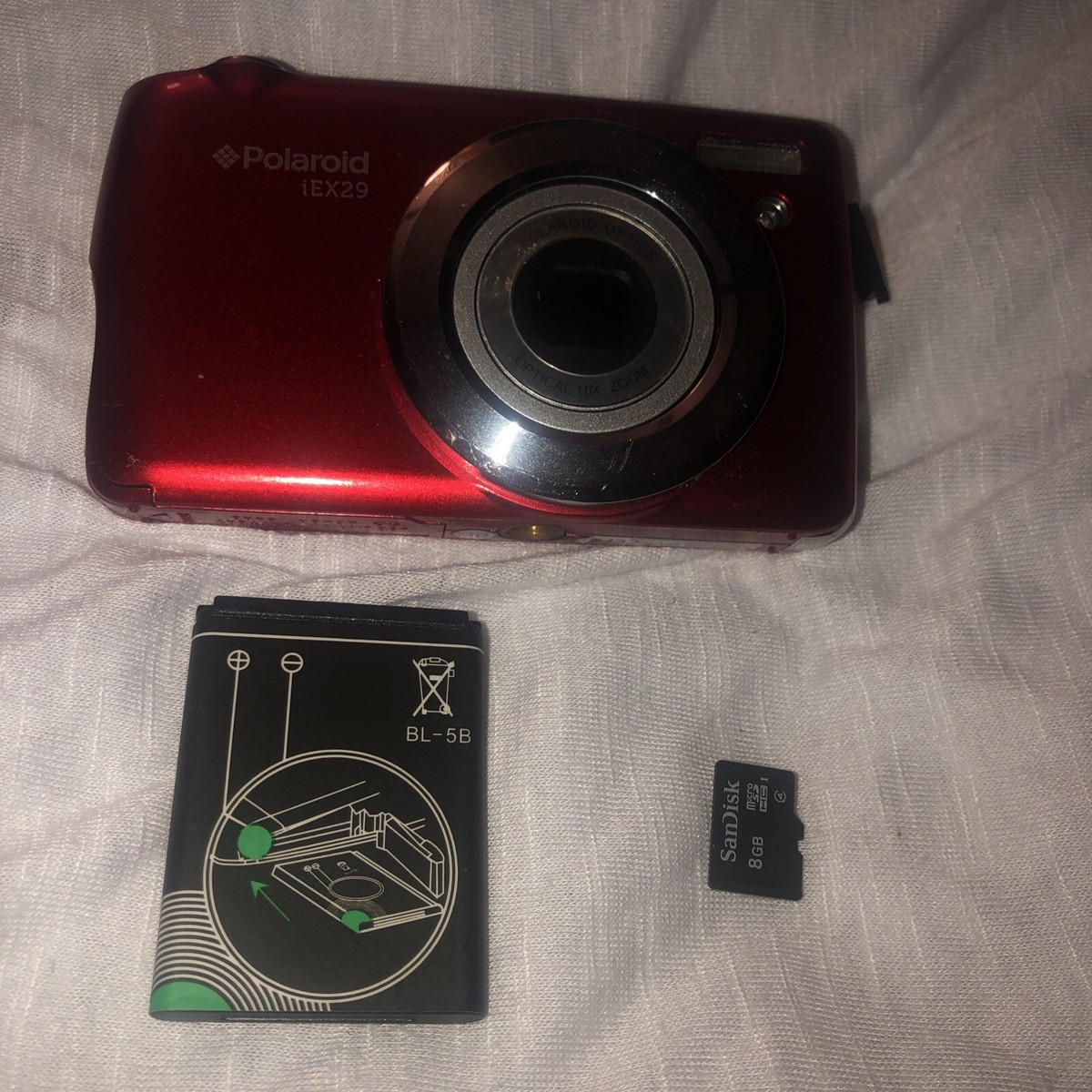 Polaroid IEX29 18MP Digital CCD Camera in Red w/ Battery + Disk | eBay