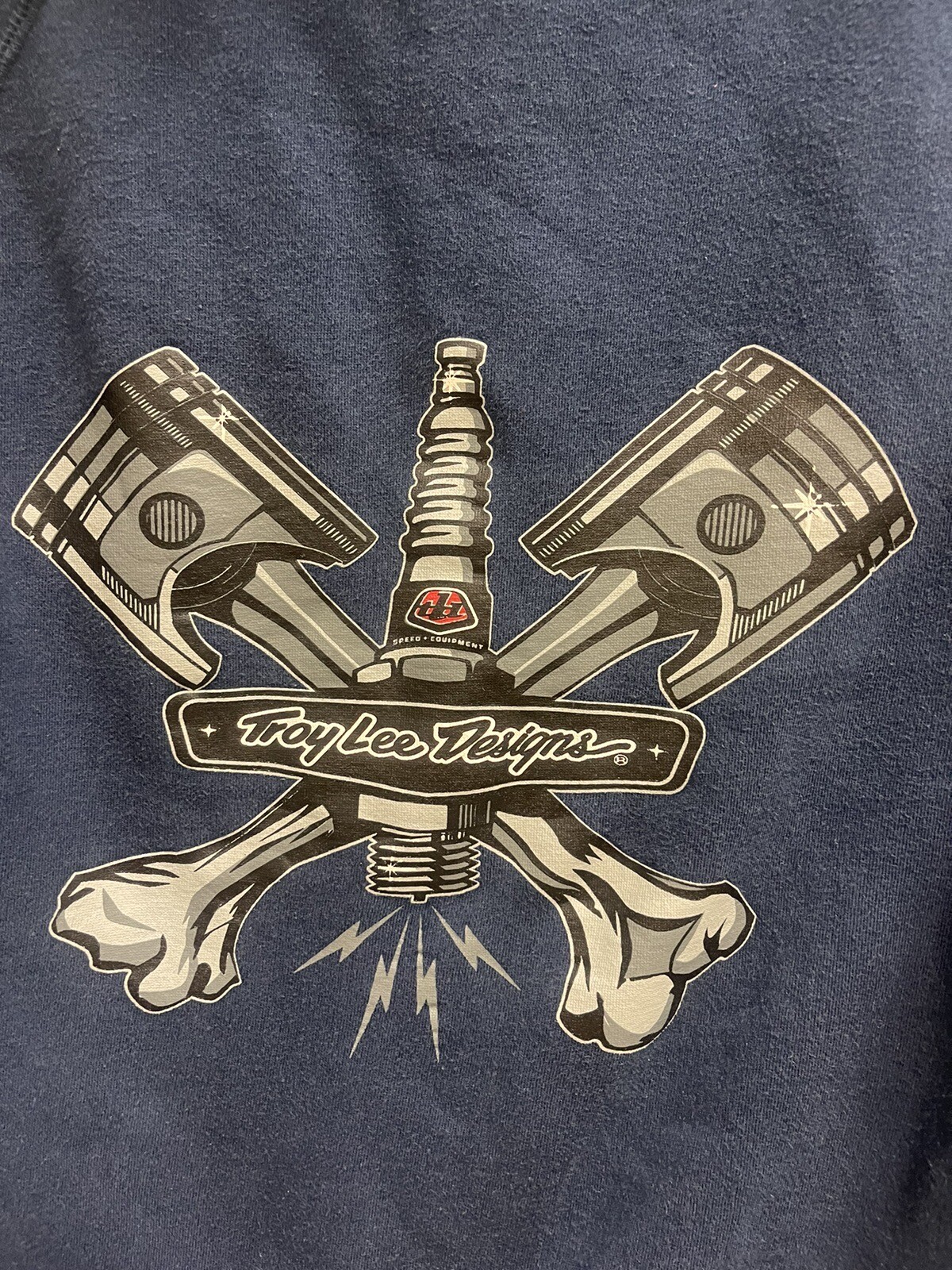 Troy Lee Designs Womens  Hoodie Jacket Size Small Blue Cool Graphic image 7
