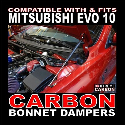 Carbon Motorhaubendämpfer FÜR Mitsubishi Evo EVOLUTION 10 Evo Xtreme Carbon UK  