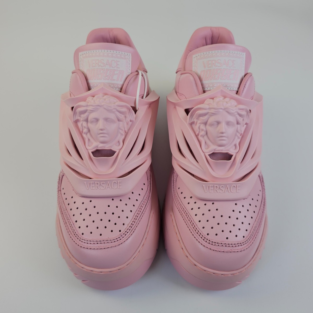 VERSACE Odissea Women's Pink Leather Low Top Sneakers New | eBay