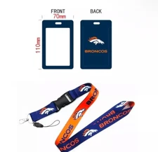 Denver Broncos LANYARD And ID Tag Holder NEW Football Fan Decor US Ship 1 Day!