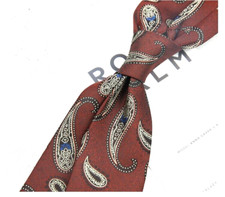 New Classic Paisley Red Brown JACQUARD WOVEN 100 Silk Men's Necktie Tie