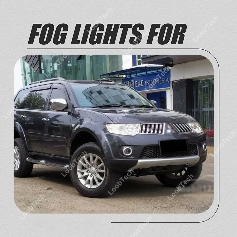 For Mitsubishi Montero Sport Fog Light Bumper Frame Cover Daytime Running Light - Imagem 3 de 4