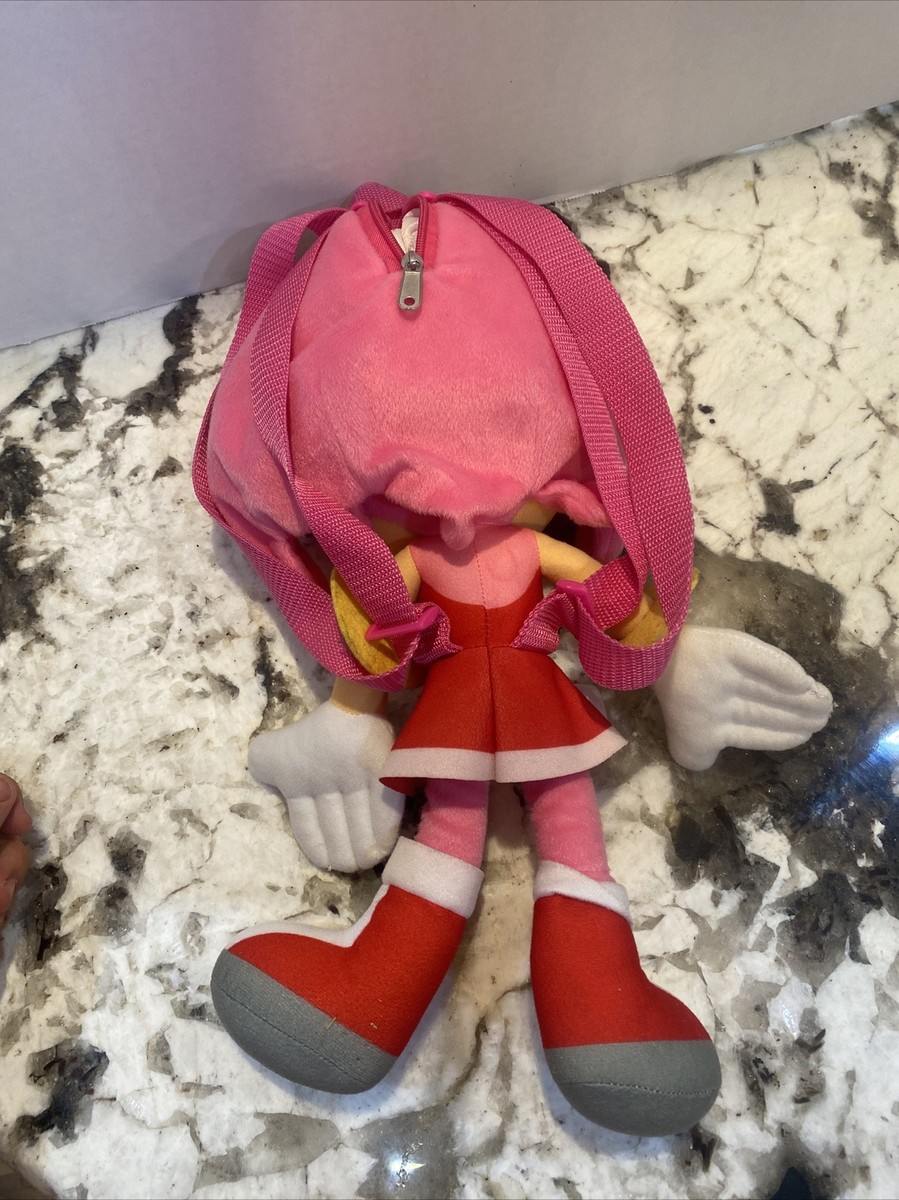 Sonic The Hedgehog Amy Rose in Red Dress Plush Doll Backpack 15