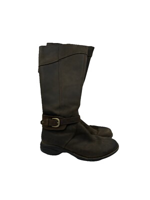 MERRELL Womens Captiva Buckle WP Leather Riding Boots Espresso J71008 Sz 9.5 US