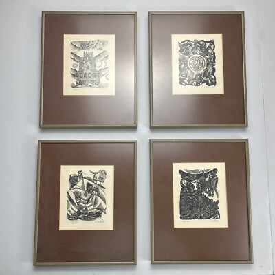 Set Of 4 Woodcuts Ilya Schor Signed Numbered 90/100 Jewish Art | eBay
