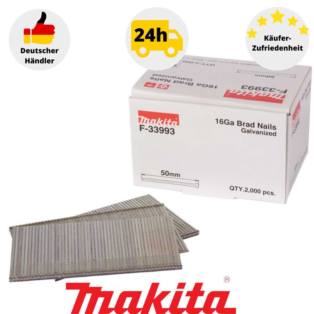 Makita F33993 Stauchkopfnägel 50 mm Nägel für Makita DBN600 (2 000