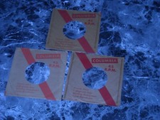 45RPM COMPANY SLEEVES. LOT OF THREE COLUMBIA, 1950'S.