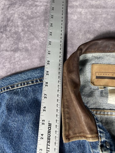 Perry Ellis Jacket Mens XL Blue Denim Chore VTG 90s Y2K - Picture 9 of 9