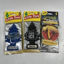 Little Trees Hanging Car Air Freshener New Car, Black Ice, Tropical Colada, 10pc