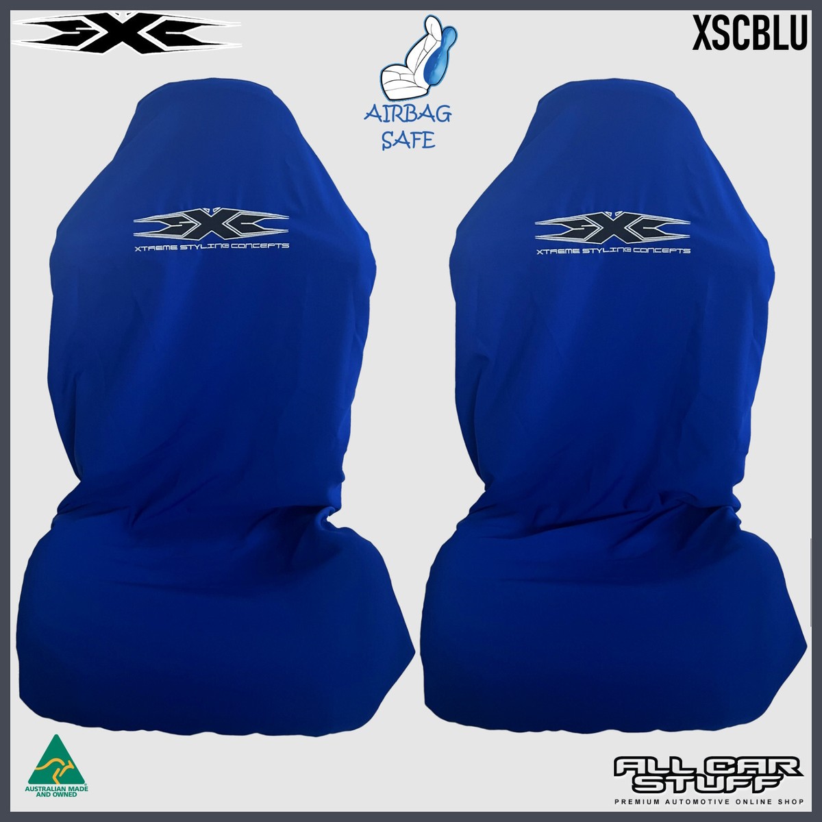 One Pair Australian Made sXc Cobalt Blue Slip On Throw Over Car