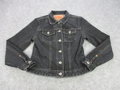 VINTAGE Guess Jacket Girls Extra Large Denim Trucker Coat USA Kids Youth