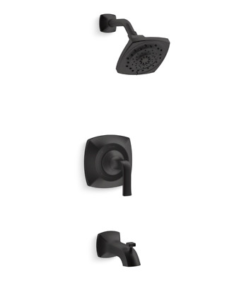 Kohler Rubicon R76217-4G-BL Matte Black Shower Faucet Set w/ Valve   New