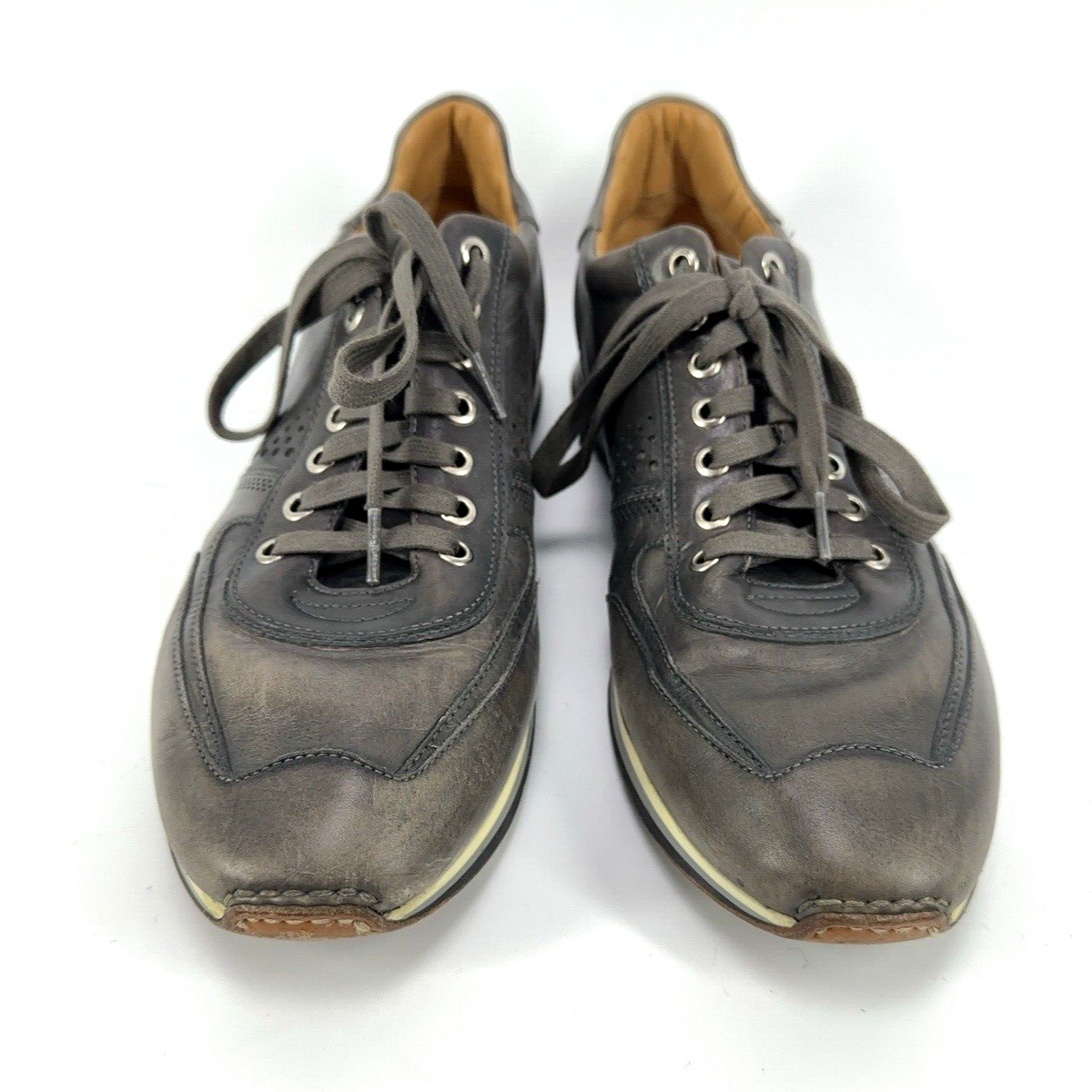 Magnanni Mens Size 9 M Christian 15745 Gray Leather Sneaker  display picture 2