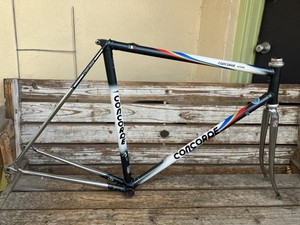 Cadre Vélo Concorde Squadra Vintage – Columbus SL, Bleu Et Chrome, Taille 60cm