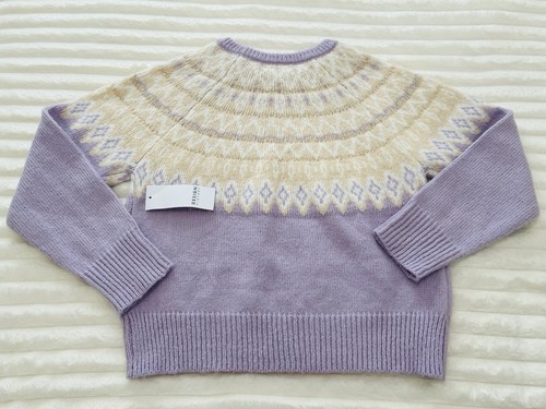 DESIGN HISTORY Womens Fairisle Crew neck Sweater Soft Plush Lavender MSRP $168 M - Picture 2 of 6