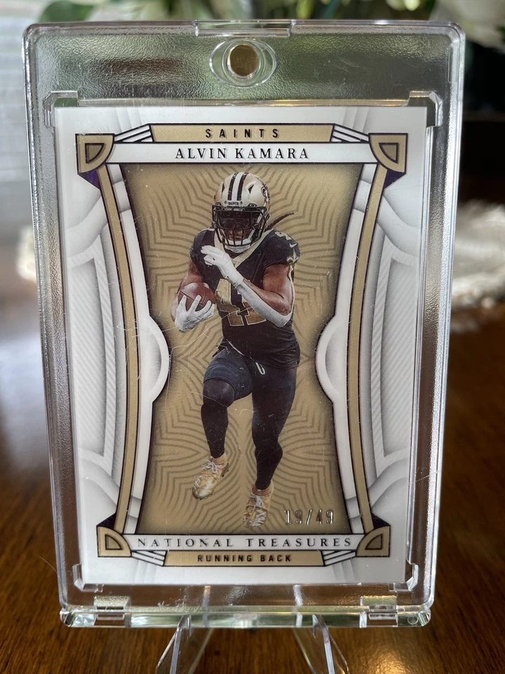 2022 Panini National Treasures Alvin Kamara #72 Purple /49 - Image 3 of 3