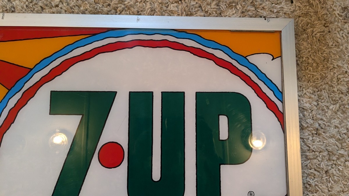 Vintage 1970s Peter Max Style 7UP Plexiglass Soda Machine
