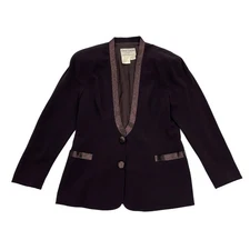 Vintage Daymor Couture Mercedes Ferreira Beaded Blazer Jacket Purple Womens 12