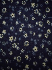 Navy Blue 'Bloom' Cotton Quilting Sewing Fabric - By the Yard