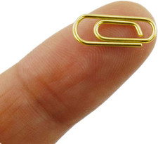 50 Count Mini Paper Clips 3/5 Inch Tiny Paperclip Super Cute Metal Gold