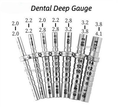 Dental Implant Depth Gauge Pin Parallel Double Head Measuring Indicator Lab Tool