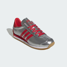 Authentic Adidas Women's Country OG Silver Scarlet' leather Shoes Size 8 - 100
