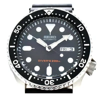 SEIKO SKX007K Automatic Scuba Diver 200m Men Stainless Steel Day Date Black