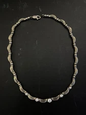 Vintage Diamonique CZ Sterling Silver 925 Bar Necklace 16.5"