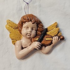 VTG SCIOTO Porcelain Cherub Hanging Ornament Victorian Angel Christmas