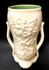RARE MCM ART DECO POTTERY VASE RED WING #1630 IVORY WHITE & MINT GREEN INTERIOR